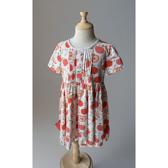 Sweet Honey Dress Size 8 Multicolor Apples - Picture 1 of 10